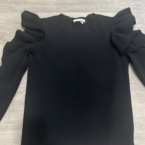 Club Monaco Black Ruffle Sweater - Picture 3 of 5